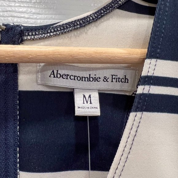 NWT Abercrombie & Fitch Blue and White Striped Mini Dress, Size M - Picture 12 of 12